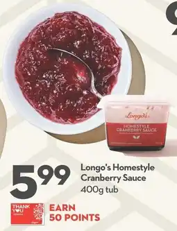 Longo's Longo's Homestyle Cranberry Sauce offer
