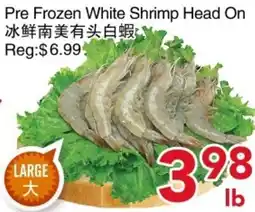 Yours Food Mart Pre Frozen White Shrimp Head On offer