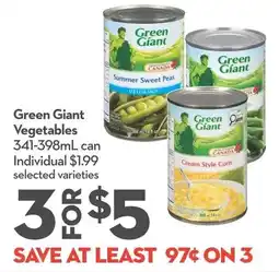 Longo's Green Giant Vegetables offer