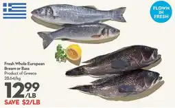 Longo's Fresh Whole European Bream or Bass offer