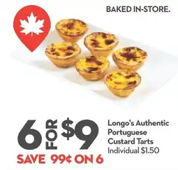 Longo's Longo's Authentic Portuguese Custard Tarts offer