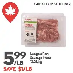 Longo's Longo's Pork Sausage Meat offer
