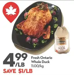 Longo's Fresh Ontario Whole Duck offer