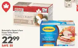 Longo's Butterball or Hayter's Farm Frozen Turkey Roasts offer