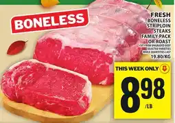 Food Basics FRESH BONELESS STRIPLOIN STEAKS offer