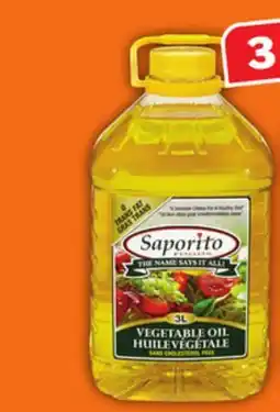 Food Basics SAPORITO VEGETABLE OR CANOLA OIL offer