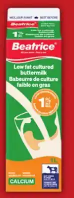 Food Basics LACTANTIA CREAMS 473 ML - 1 L, BEATRICE BUTTERMILK 1 L offer