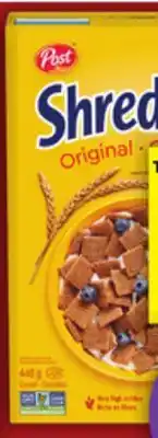 Food Basics KELLOGG'S RICE KRISPIES CEREAL 340 G POST SHREDDIES 440 G offer