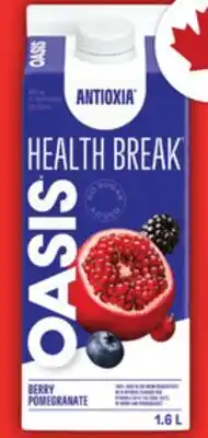 Food Basics OASIS HEALTH BREAK JUICE BLEND OR HYDRA FRUIT JUICE BEVERAGE offer