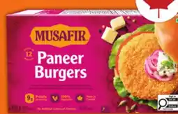 Food Basics MUSAFIR PANEER BURGERS, BREADED BURGERS OR NUGGETS offer
