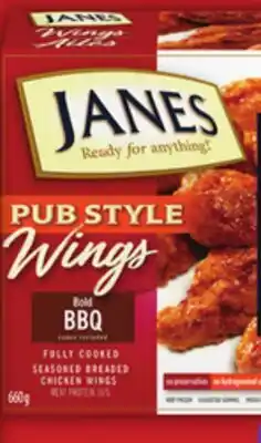 Food Basics JANES PUB STYLE FULLY COOKED BREADED CHICKEN WINGS offer
