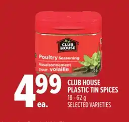 Metro CLUB HOUSE PLASTIC TIN SPICES offer