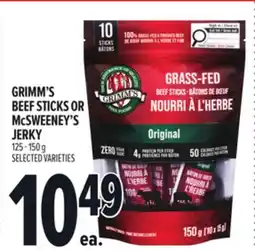 Metro GRIMM'S BEEF STICKS OR MCSWEENEY'S JERKY offer