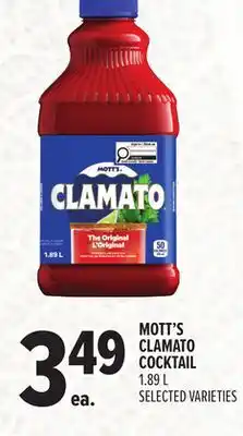 Metro MOTT'S CLAMATO COCKTAIL offer