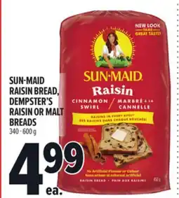 Metro SUN-MAID RAISIN BREAD, DEMPSTER'S RAISIN OR MALT BREADS offer