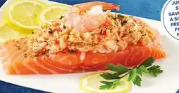 Metro FRESH ATLANTIC SALMON TOURNEDOS, WITH GARLIC BUTTER & VEGETABLES, STUFFED OR MARINATED offer