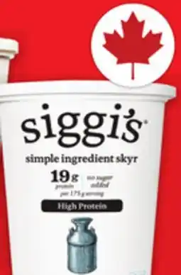 Metro SIGGI'S YOGOURT TUBS offer