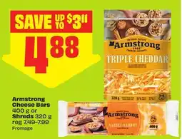 FreshCo Armstrong Cheese Bars 400 g or Shreds 320 g offer