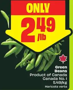 FreshCo Green Beans Product of Canada Canada No. 1 5.49/kg offer
