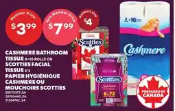 Independent Grocer CASHMERE BATHROOM TISSUE, 8=16 ROLLS SCOTTIES FACIAL TISSUE, 6'S offer