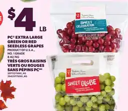Independent Grocer PC EXTRA LARGE GREEN OR RED SEEDLESS GRAPES offer