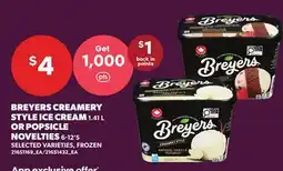 Independent Grocer BREYERS CREAMERY STYLE ICE CREAM, 1.41 L OR POPSICLE NOVELTIES, 6-12'S offer