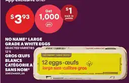 Independent Grocer NO NAME LARGE GRADE A WHITE EGGS, 12'S offer