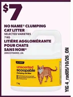 Independent Grocer NO NAME CLUMPING CAT LITTER offer