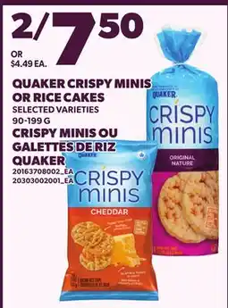 Independent Grocer QUAKER CRISPY MINIS OR RICE CAKES offer