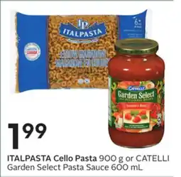 Sobeys Cello Pasta 900 g or Garden Select Pasta Sauce 600 mL offer