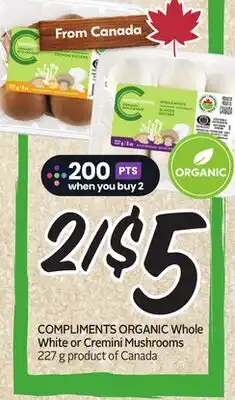 Sobeys ORGANIC Whole White or Cremini Mushrooms offer