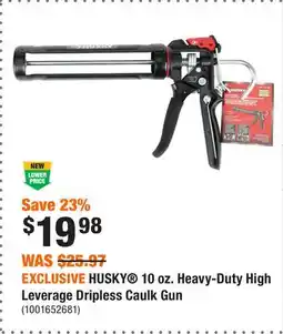 Home Depot EXCLUSIVE HUSKY 10 oz. Heavy-Duty High Leverage Dripless Caulk Gun offer