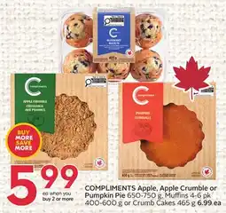 Sobeys Apple, Apple Crumble or Pumpkin Pie offer
