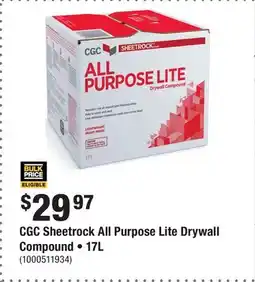 Home Depot CGC Sheetrock All Purpose Lite Drywall Compound • offer