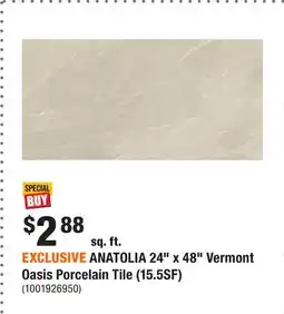 Home Depot EXCLUSIVE ANATOLIA 24 x 48 Vermont Oasis Porcelain Tile (15.5SF) offer