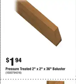 Home Depot Pressure Treated 2 x 2 x 36 Baluster offer