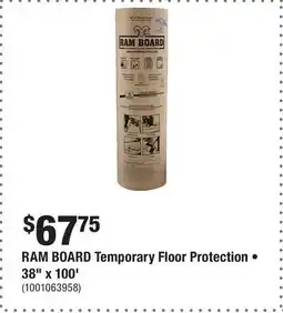 Home Depot RAM BOARD Temporary Floor Protection • 38 x 100' offer