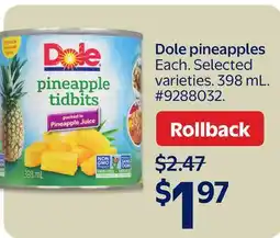 Walmart Dole pineapples offer