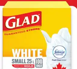 Walmart Glad white kitchen garbage bags offer