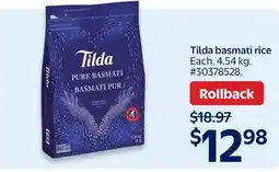 Walmart Tilda basmati rice offer