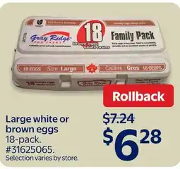 Walmart Large white or brown eggs offer
