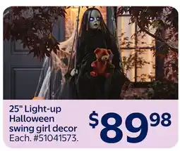 Walmart 25 Light-up Halloween swing girl decor offer