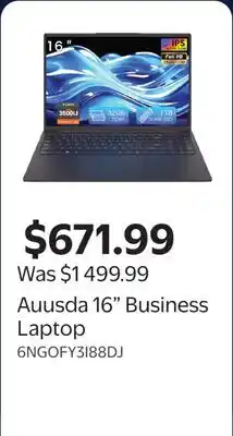 Walmart Auusda 16 Business Laptop offer