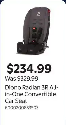 Walmart Diono Radian 3R All-in-One Convertible Car Seat offer