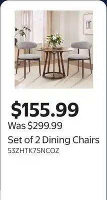 Walmart Set of 2 Dining Chairs offer