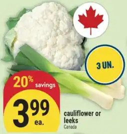 Marché Adonis cauliflower or leeks offer
