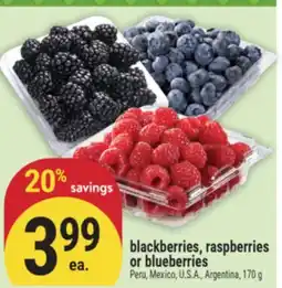 Marché Adonis BLACKBERRIES, RASPBERRIES OR BLUEBERRIES offer