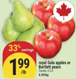 Marché Adonis royal Gala apples or Bartlett pears offer
