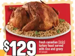 Marché Adonis fresh canadian Hala turkey feast served with rice and gravy offer