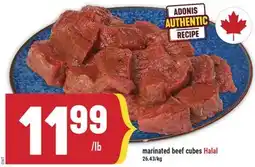 Marché Adonis marinated beef cubes Halal offer